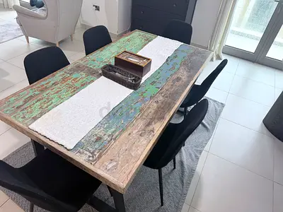 Rustic Dining Table with Black Chairs lucky furniture