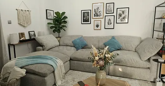 Pan home feather 🪶 filled modular sofa with ottoman