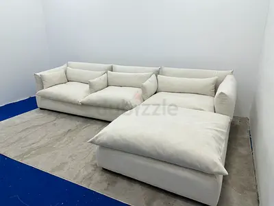Almost brand new marina home lshape sofa beige color