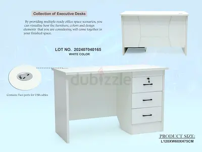 Modern Executive Desk with USB Ports work from home