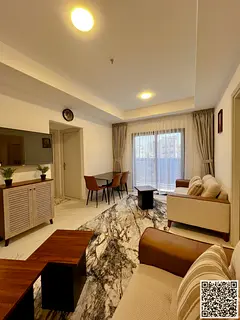 Luxury one-bedroom apartment, fully furnished with brand new, high-end furniture, in a prime locatio