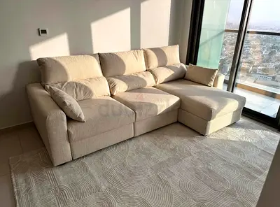 IKEA Esklstuna L Shape Sofa Bed Beige Excellent Condition