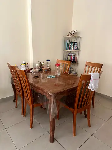 Solid Wooden Dining Table with Chairs