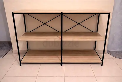 3-Tier Wood  Metal Shelving Unit — Used