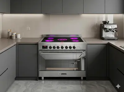 Bompani Ceramic Electric 5 hobs stove 90xm Cooker model  B683DX oven fan cooking range