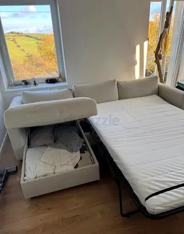 L-Shaped Ikea Pull out sofa bed with mattress