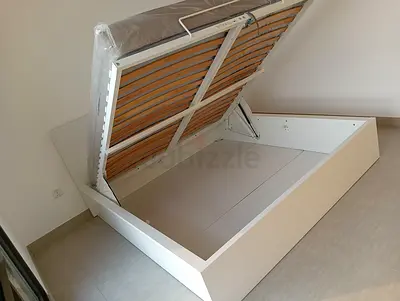 Ikea hydraulic king size bed frame with storage inside full bed and with Ikea pocket sprung  mattres
