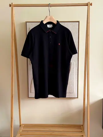 MONCELER Mens Black Polo Shirt
