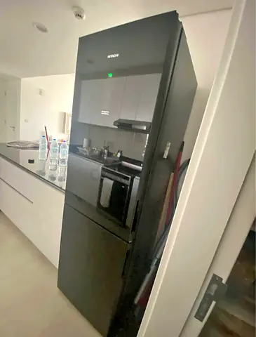 Hitachi Bottom Freezer Refrigerator, RBG410PUK6X4GBK (410 L, Glass Black)