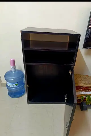 Compact Black Storage Cabinet