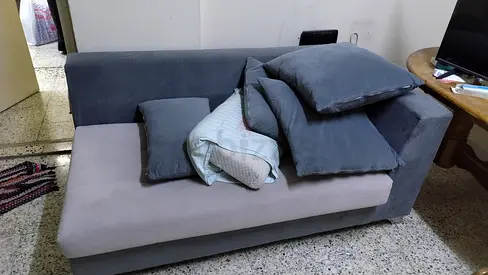 Comfortable Grey Sofa with Cushions