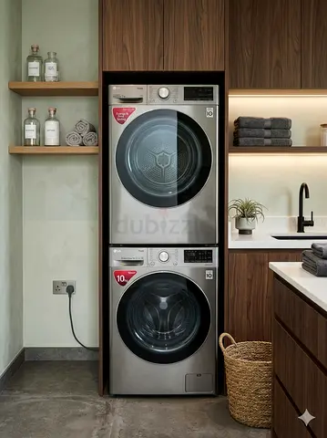 LG direct drive 10 kg washer and 9 kg heatpump dryer separate set freestanding