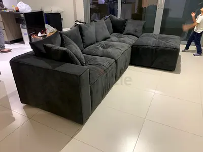My dark grey modular sectional sofa with customization options in colours sizes