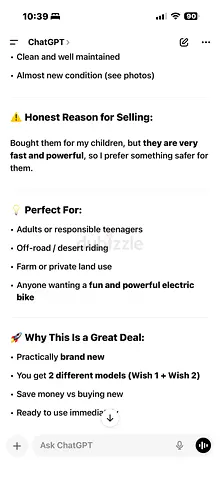 Two almost-new KOGO electric kids bikes (Wish 1  Wish 2) — powerful off-road models
