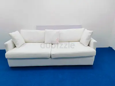 Crate and barrel white color 3 seater sofa