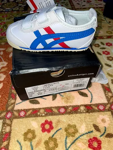 Onitsuka Tiger Mexico 66 baby sneakers - white/blue/red, new with box EUR 24#