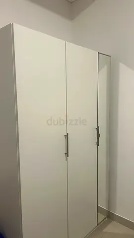 Stylish White Cabinet with Mirror