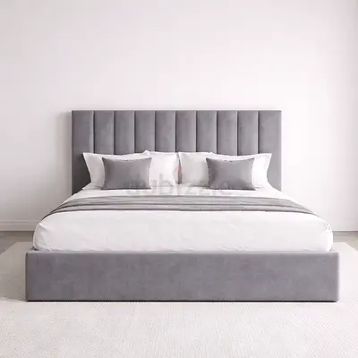 Stylish Grey Queen size bed with mattress available Double bed Good Quality