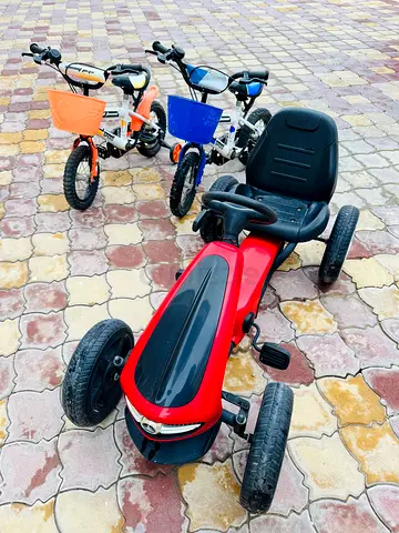 Kids Ride-On Pedal Go-Kart with Three Bikes - take all