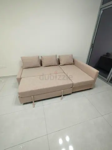 IKEA L Shape Sofa cum bed with big storage and you can fix the storage left or right anyside