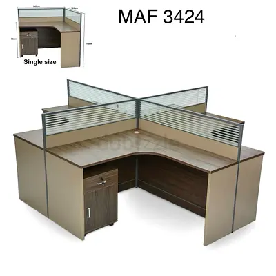 Corner Office Desk Work Station with Partition