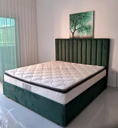 My green Brand New Queen size bed family bed double bed Queen bed storage bed good Quality