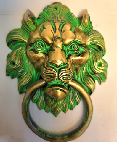 Rare vintage brass lion door knocker for sale