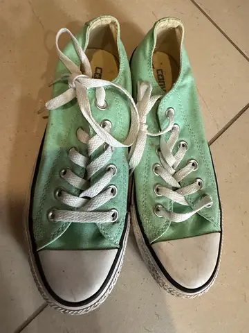 My mint green canvas low-top sneakers — lightly used