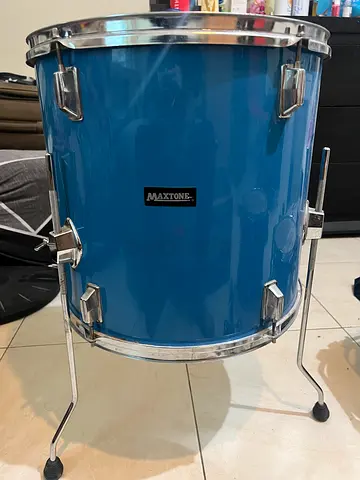 Maxtone blue floor tom drum — used, working condition