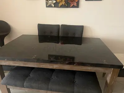 Stylish Black Marble Dining Table