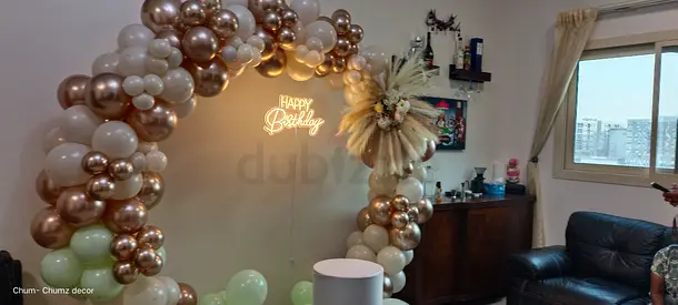 Birthday party balloon decorations