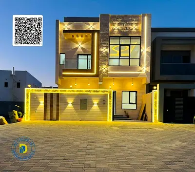 For sale: 7-bedroom villa with a roof terrace, 3900 sq ft built-up area, on a main street in Al Zahia, at an excellent price.