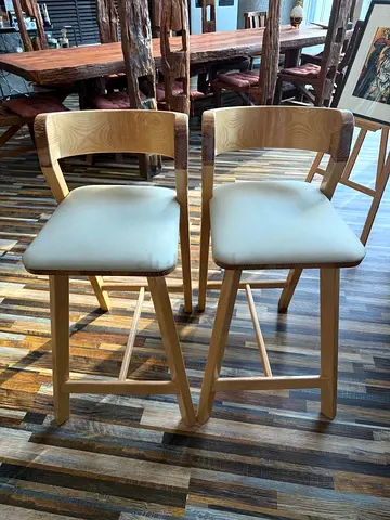 Pair of wooden bar chairs, perfect condition