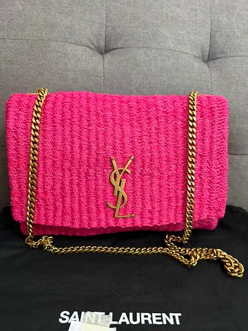 Saint Laurent Rafia Shoulder Bag – Pink