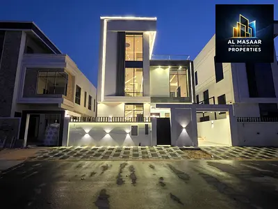 The most luxurious and elegant villas in Al Yasmin, built on 4000 square feet, two floors with a roof terrace, behind Al Hamidiya Park.