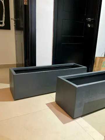 Stylish large grey outdoor planters