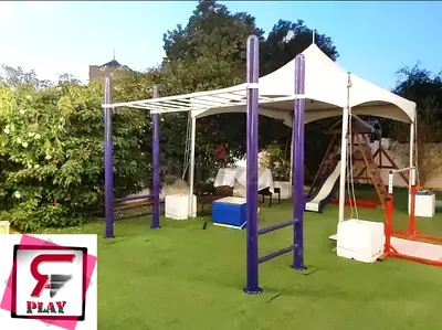 Outdoors Jump Swing Monkey Bars Metal Playset