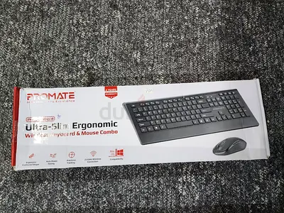 Promate Ultra-Slim Ergonomic Wireless Keyboard  Mouse Combo (Used)