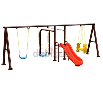 Kids Swings Slides With Monkey Climber - Multicolour