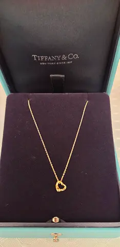 Tiffany  Co Open Heart Necklace 18K Yellow Gold 7mm BRAND NEW