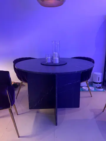 Dining Table 4 person faux Marble Black