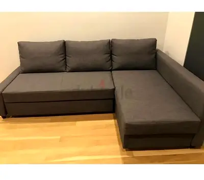 Comfortable Grey Sectional Sofa-bed with storage