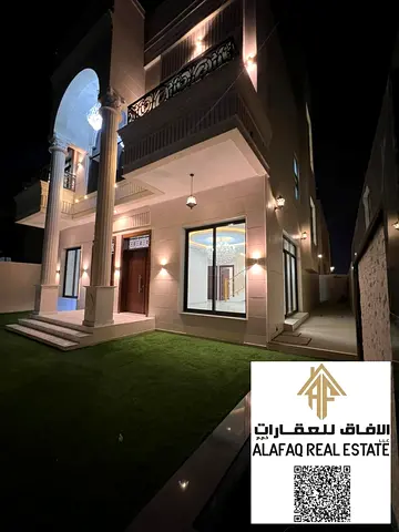 Luxury villa for sale in Al Zahya, Ajman, 3,014 sq ft plot, 7 bedrooms, 9 bathrooms, premium finishes