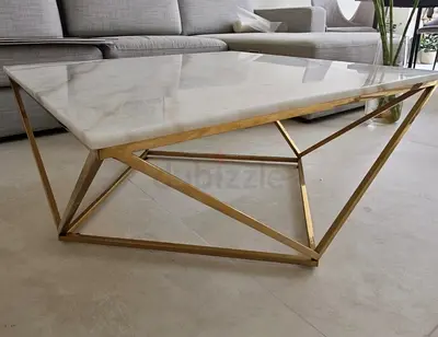Stylish Modern Coffee Table with Gold Accents