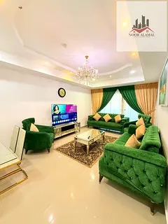 Sharjah - Al Khan - Super Deluxe 3-bedroom apartment with a spacious living room, fully equipped kit