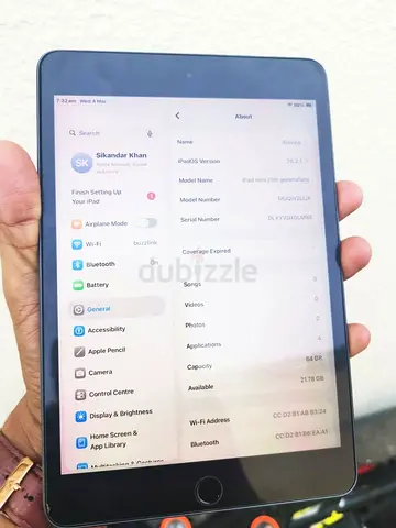 Ipad Mini 5 original condition 13 hours battery timing-64GB