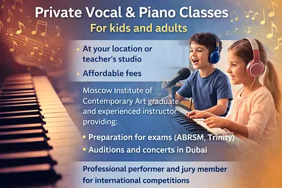 🎹 Private Vocal  Piano Classes in Dubai