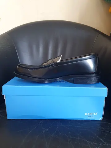 Mens black Haruta leather loafers - good condition