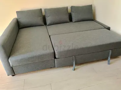 IKEA L Shape Sofa cum bed with big storage and you can fix the storage left or right anyside