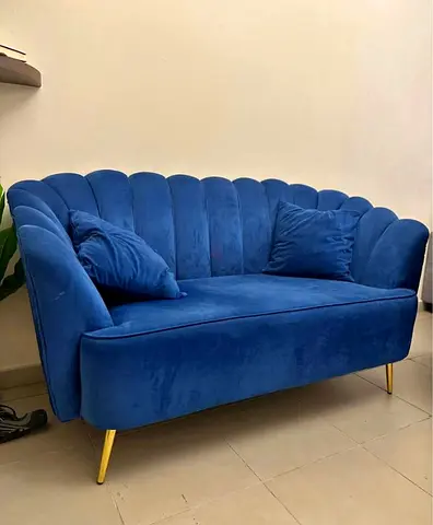Elegant Blue Velvet Sofa